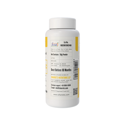 Sharrets supplement bottle with label on a white background