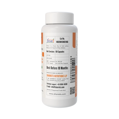 White supplement bottle with label on a white background - Sharrets Sodium Ascorbate Vitamin C Capsules&nbsp;