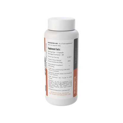 Supplement bottle with label on a white background