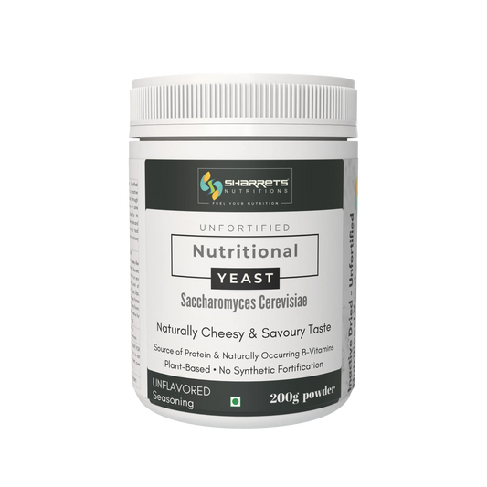 Sharretts Nutritions nutritional yeast container on a white background