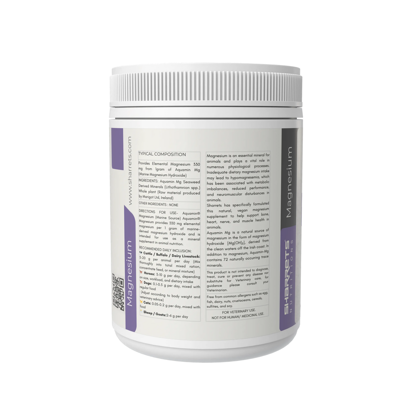 Aquamin magnesium supplement powder for animals supporting muscle recovery, nerve function and bone health