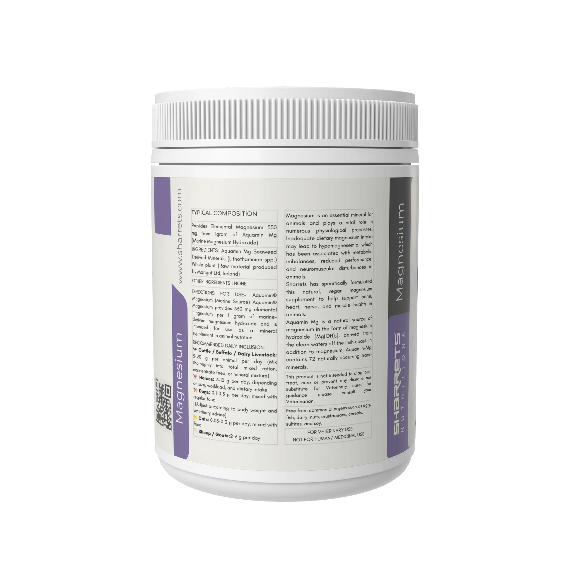 Aquamin magnesium supplement powder for animals supporting muscle recovery, nerve function and bone health