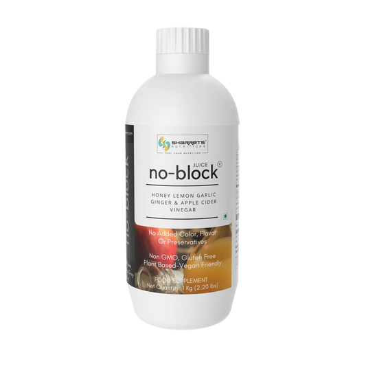 Sharrets No Block juice of apple cider vinegar garlic ginger lemon honey drink in India. Ready-to-use wellness blend with no added water or preservatives. Supports heart health-1kg