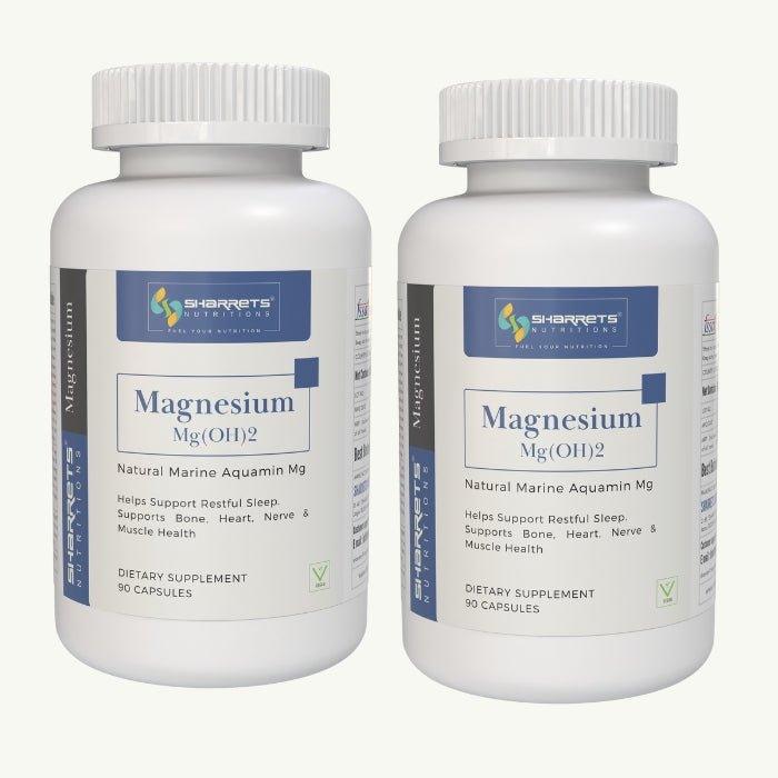 Aquamin Marine Magnesium Capsules 90 x2 bottles pack by Sharrets Nutritions natural magnesium supplement