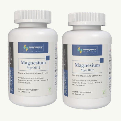Aquamin Marine Magnesium Capsules 90 x2 bottles pack by Sharrets Nutritions natural magnesium supplement