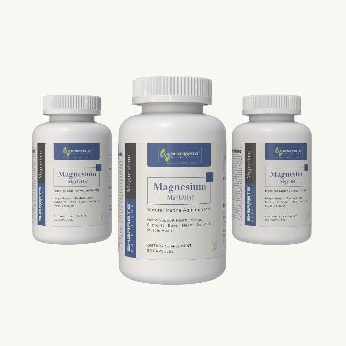 Aquamin Marine Magnesium Capsules 90 x3 bottles pack by Sharrets Nutritions marine magnesium supplement