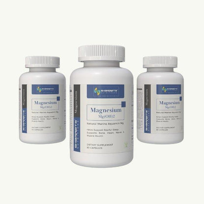 Aquamin Marine Magnesium Capsules 90 x3 bottles pack by Sharrets Nutritions marine magnesium supplement