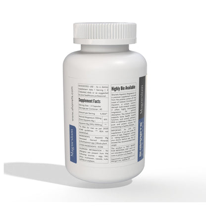 Ingredients panel of Aquamin Marine Magnesium supplement showing natural marine magnesium source