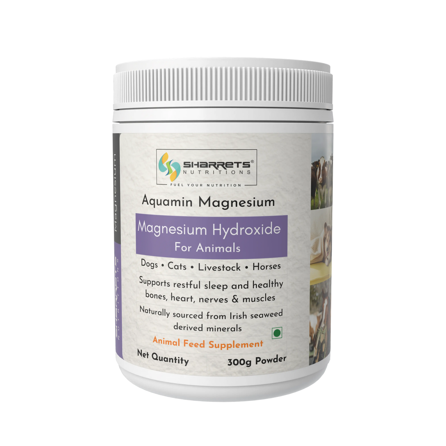 Aquamin magnesium powder for animals supporting muscle function, nerve health and bone strength – 300g