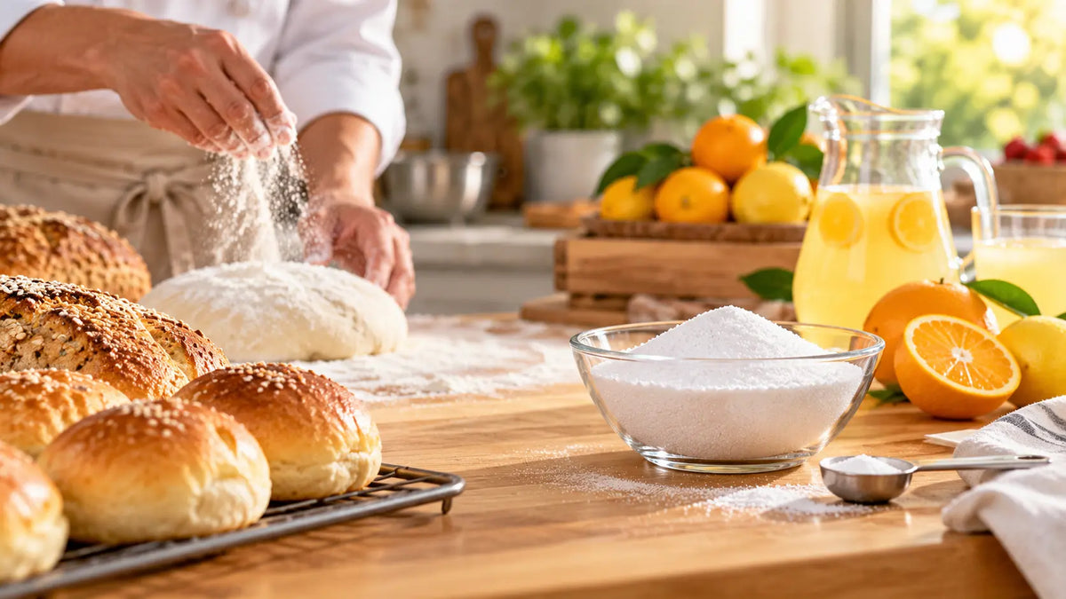 L-Ascorbic Acid Vitamin C Powder for Food Processing, Bakery and Beverage Applications.