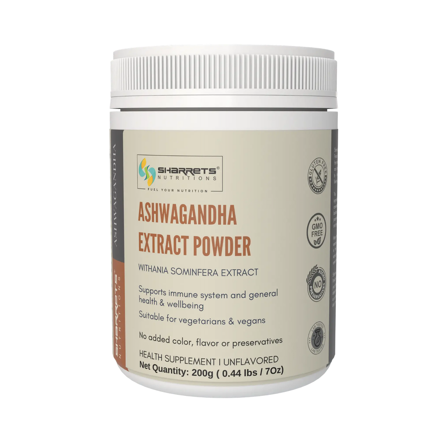 Ashwagandha extract powder Withania somnifera supplement 200g by Sharrets Nutritions for stress relief energy and overall wellness