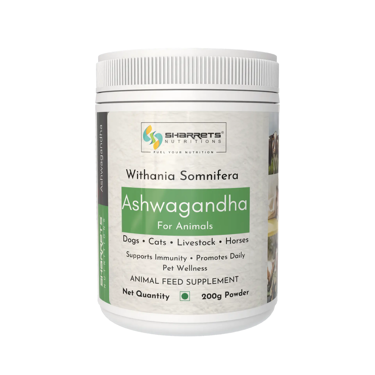 Sharrets Ashwagandha powder 200g herbal supplement for dogs cats horses and livestock animal nutrition