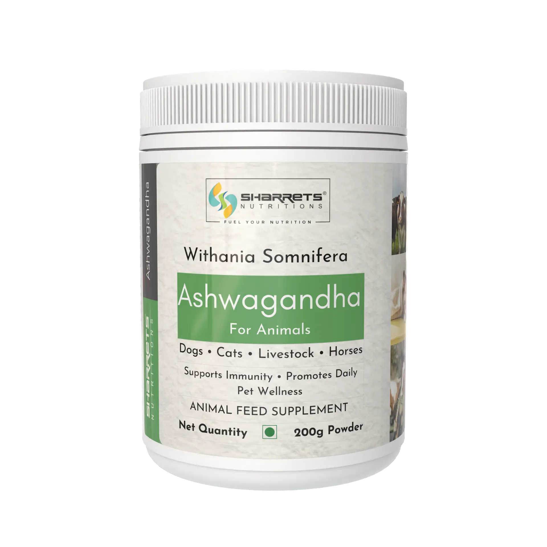 Sharrets Ashwagandha powder 200g herbal supplement for dogs cats horses and livestock animal nutrition