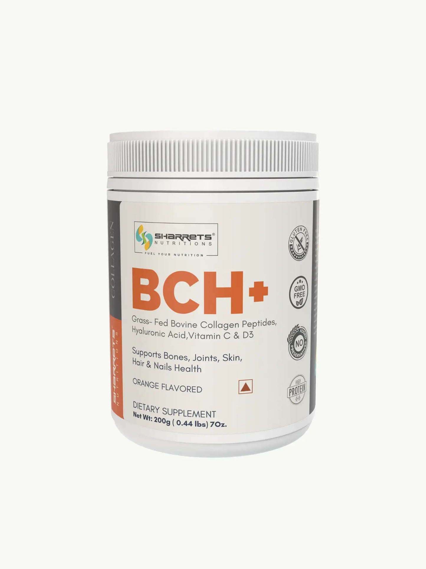Sharrets BCH+ Hydrolyzed Bovine Collagen Peptides Powder Supplement  
