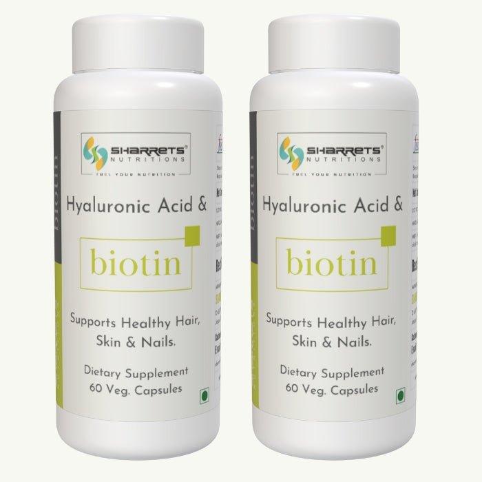 Biotin Capsules for Hair Skin and Nails 60 capsules x2 bottles by Sharrets Nutritions biotin supplement