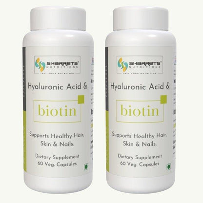 Biotin Capsules for Hair Skin and Nails 60 capsules x2 bottles by Sharrets Nutritions biotin supplement
