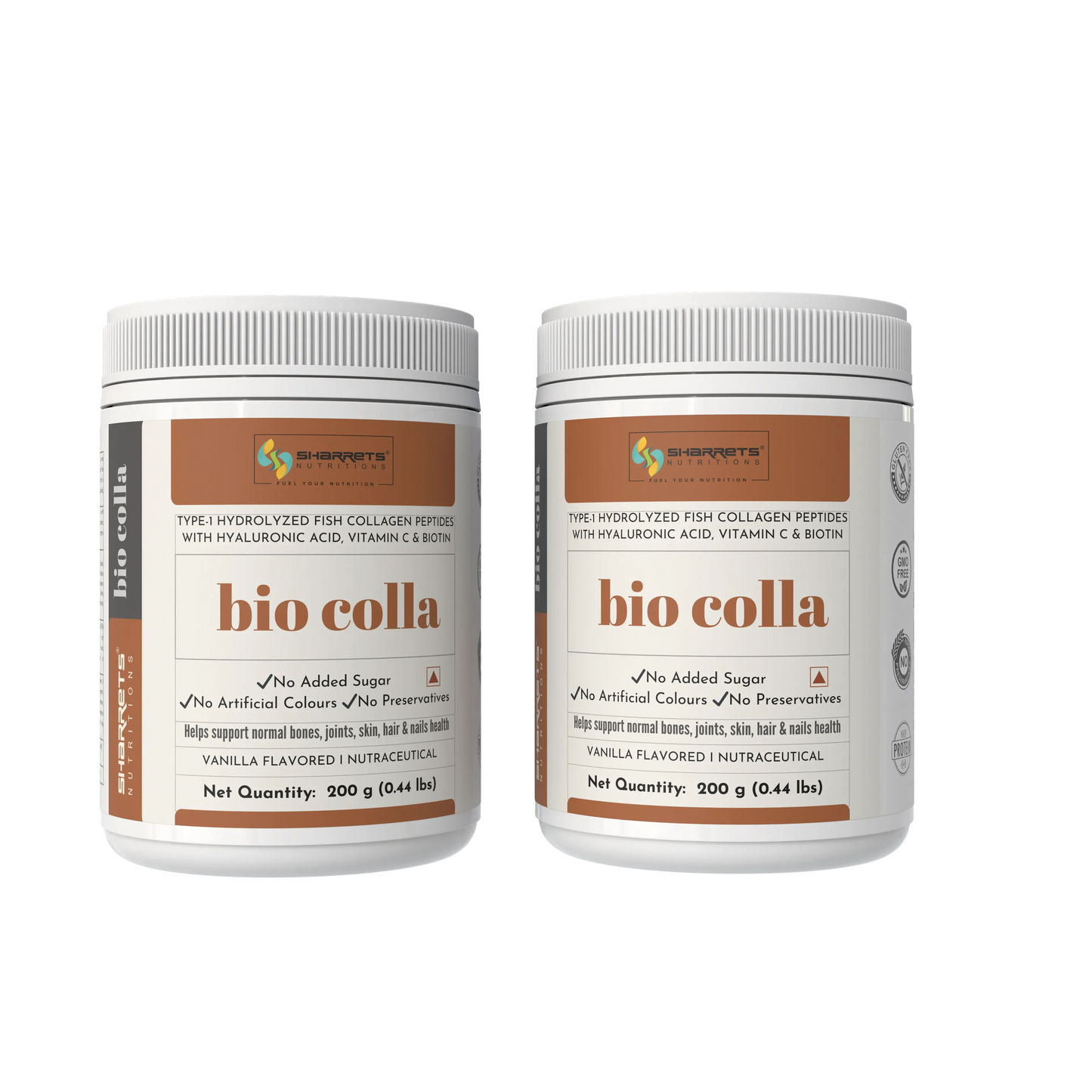 Biotin collagen supplement combo pack 200g x 2 with fish collagen hyaluronic acid and vitamin C for hair skin and nails by Sharrets