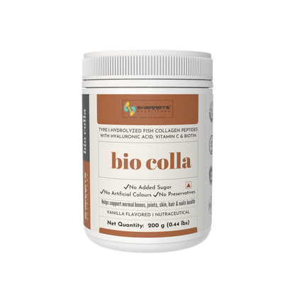 Biotin collagen supplement for hair skin and nails with fish collagen hyaluronic acid and vitamin C 200g by Sharrets Nutritions