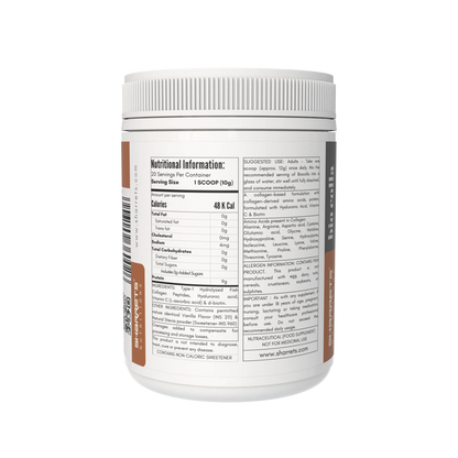 Biotin collagen supplement nutrition profile and ingredients with fish collagen hyaluronic acid vitamin C by Sharrets Nutritions