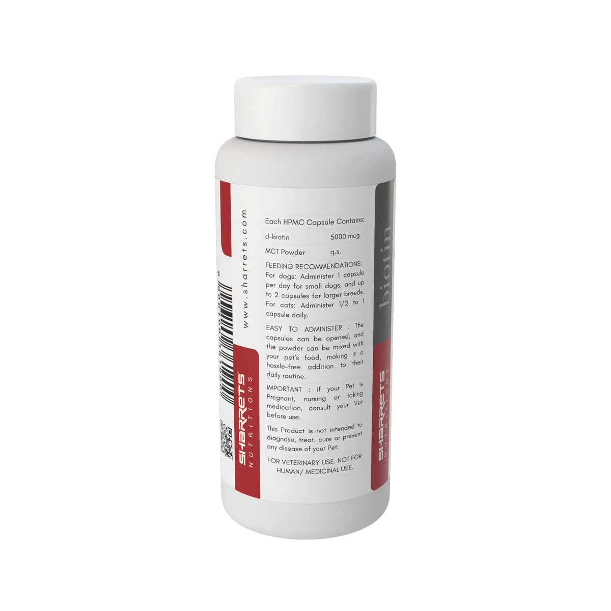 Sharrets Biotin Supplement for Dogs & Cats – Skin, Coat & Nail Support