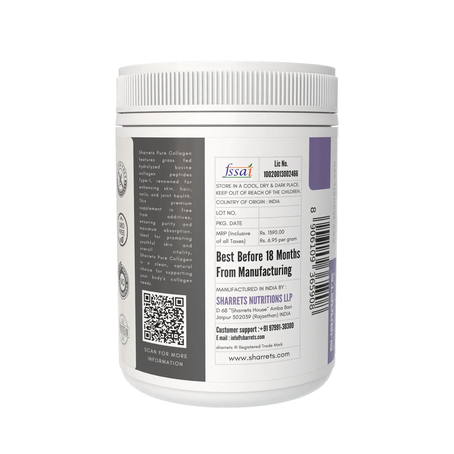 Pure Bovine Collagen Peptides Powder | Grass Fed Type I Collagen