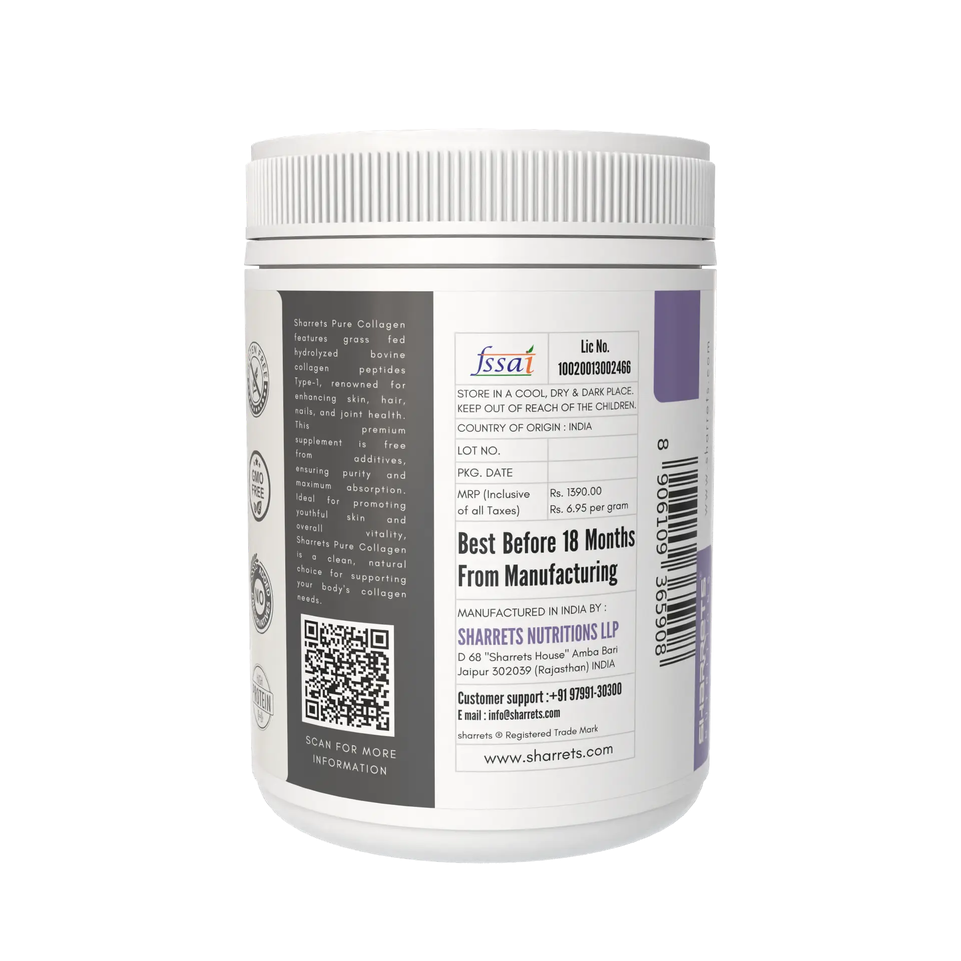 Pure Bovine Collagen Peptides Powder | Grass Fed Type I Collagen