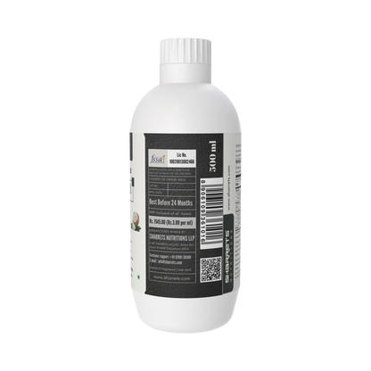FSSAI license manufacturer address and product information label of C8 C10 MCT oil supplement