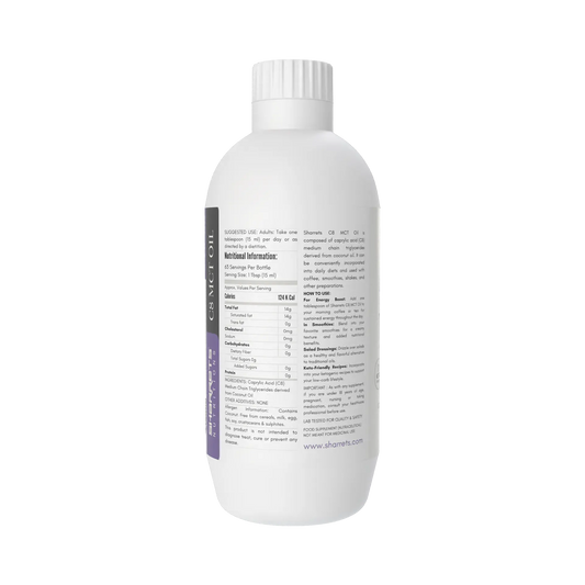 Pure C8 MCT Oil (Caprylic Acid) from Coconut | Keto-Friendly| Sharrets