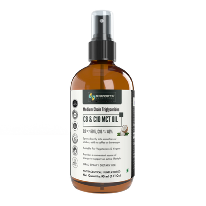 Bottle of sharrets MCT oil with a label on a white background