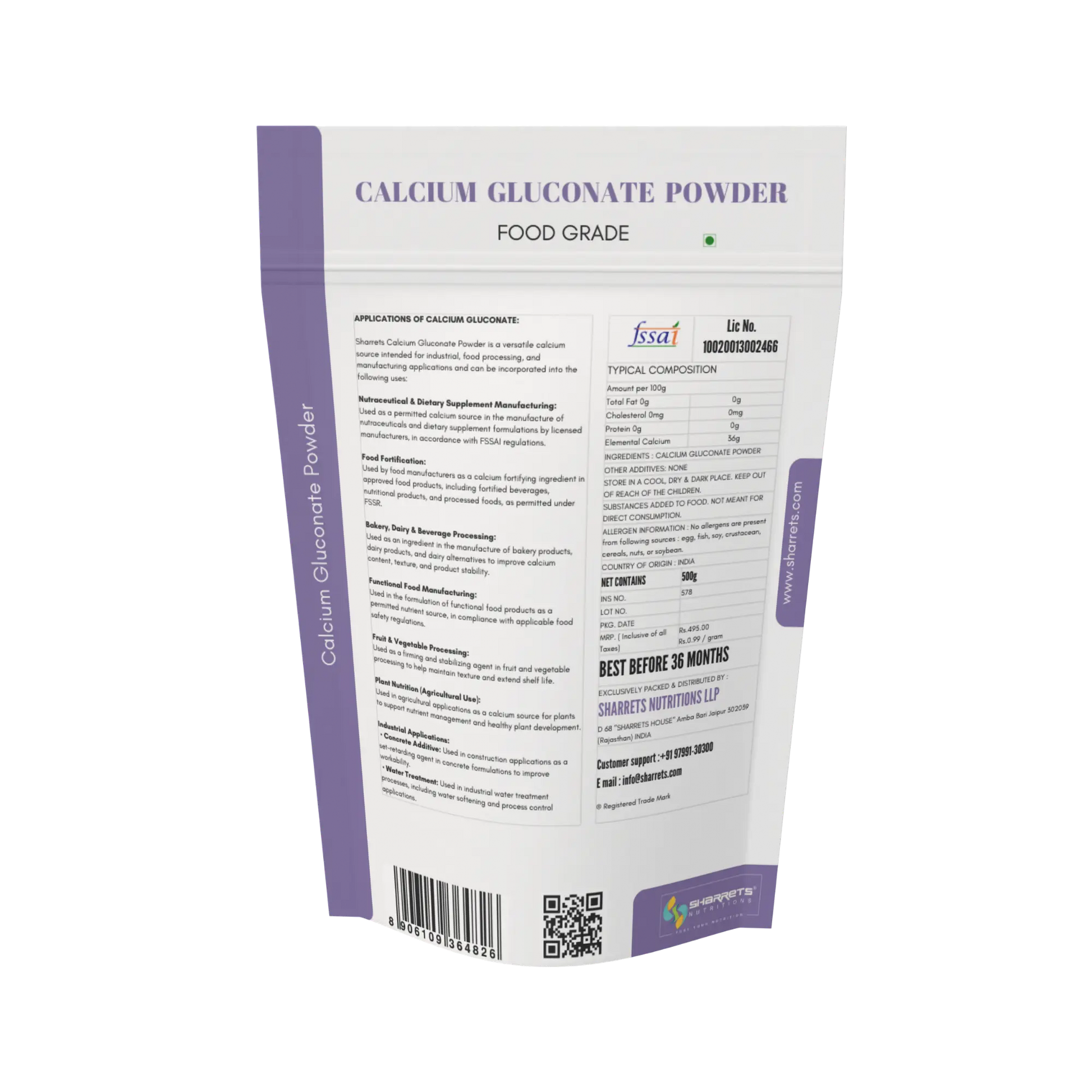 Calcium Gluconate Powder 500g – Food Grade Calcium Source