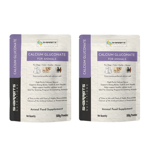 Calcium Gluconate Powder for Animals – Highly Bioavailable Calcium Supplement for Dogs, Cats, Cattle & Horses