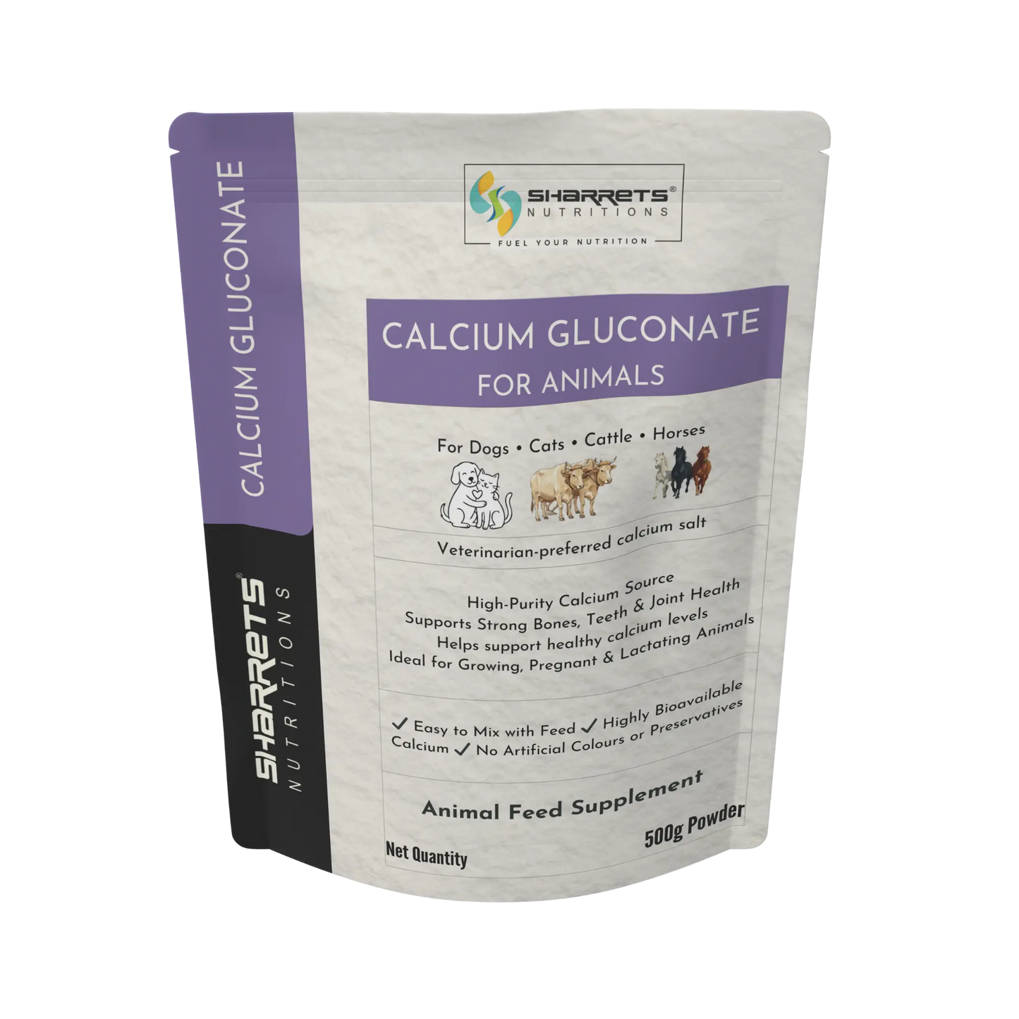 Calcium Gluconate Powder for Animals – Highly Bioavailable Calcium Supplement for Cattle & Horses