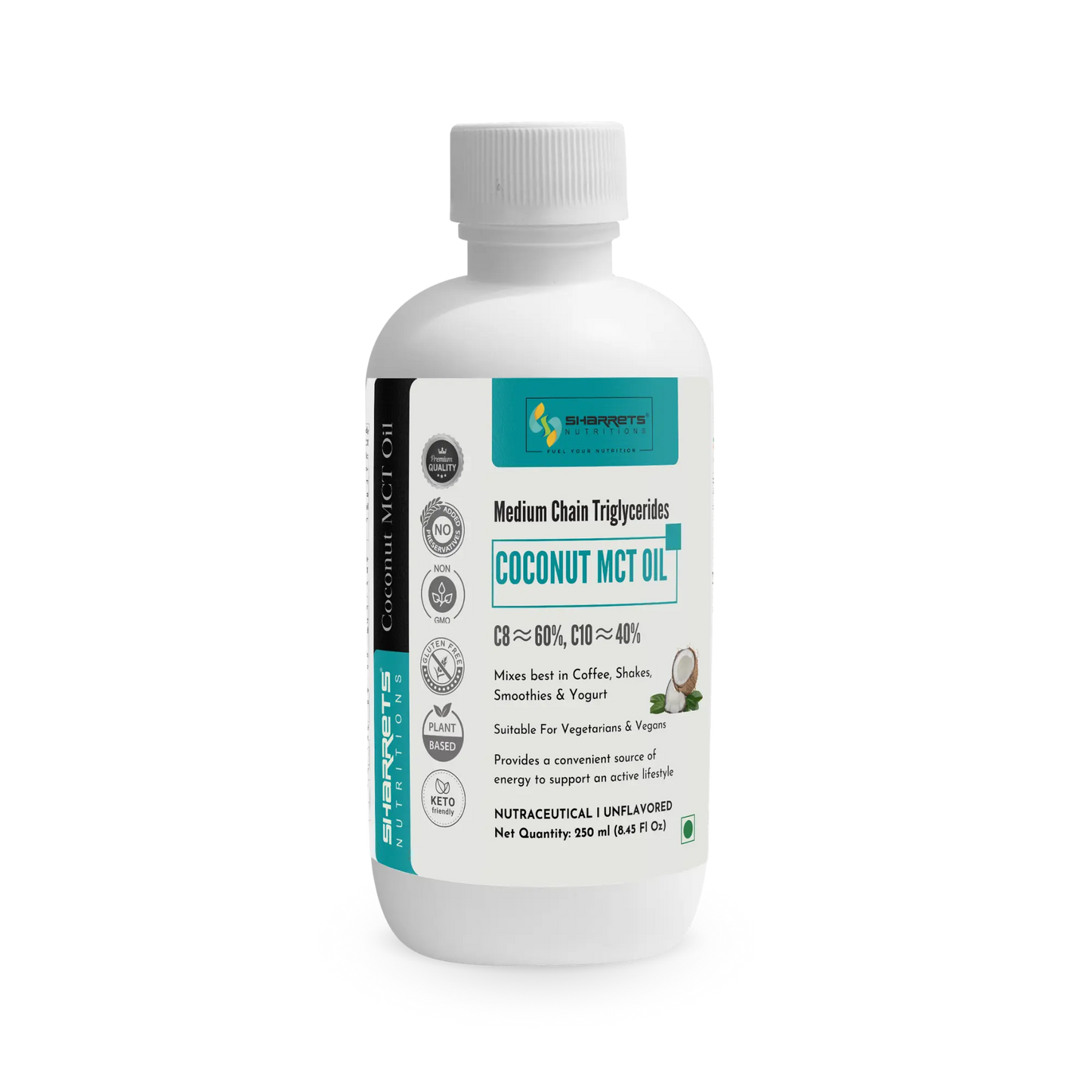 Coconut MCT Oil 60:40 (C8 & C10) – Keto Energy, Brain Fuel & Clean Performance