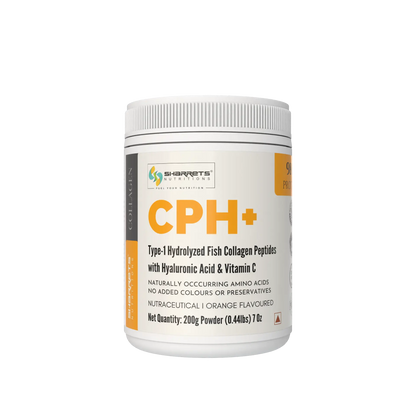 CPH+ orange flavoured hydrolyzed fish collagen peptides with hyaluronic acid and vitamin C – Sharrets Nutritions 200g