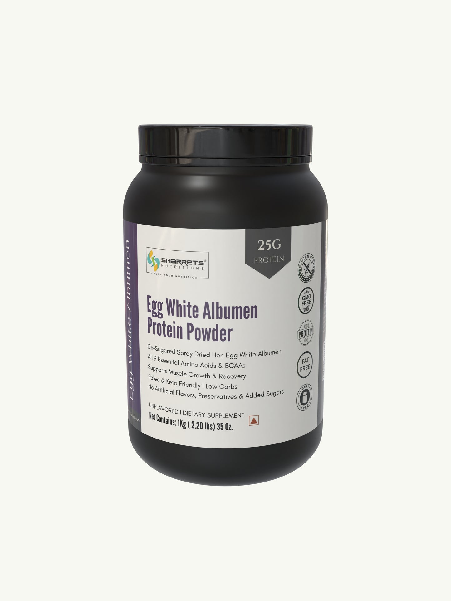 Egg white albumen protein powder 1kg jar high protein supplement for muscle growth