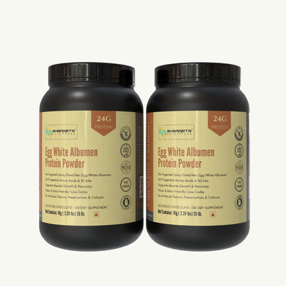 Chocolate egg white albumen protein powder high protein supplement - 1kg x pack of 2
