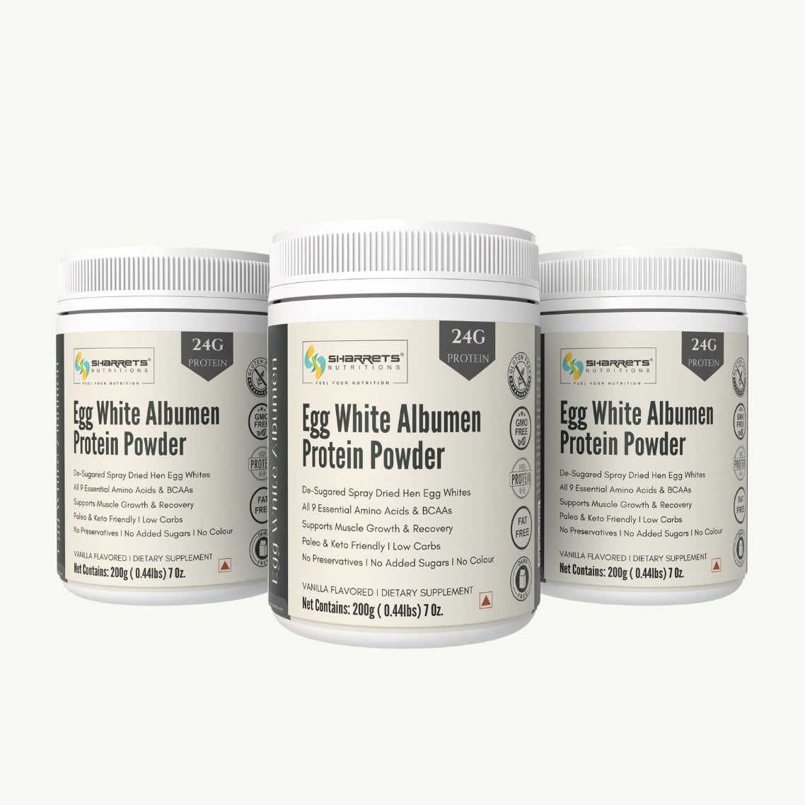 Vanilla egg white albumen protein powder high protein supplement -200g x 3