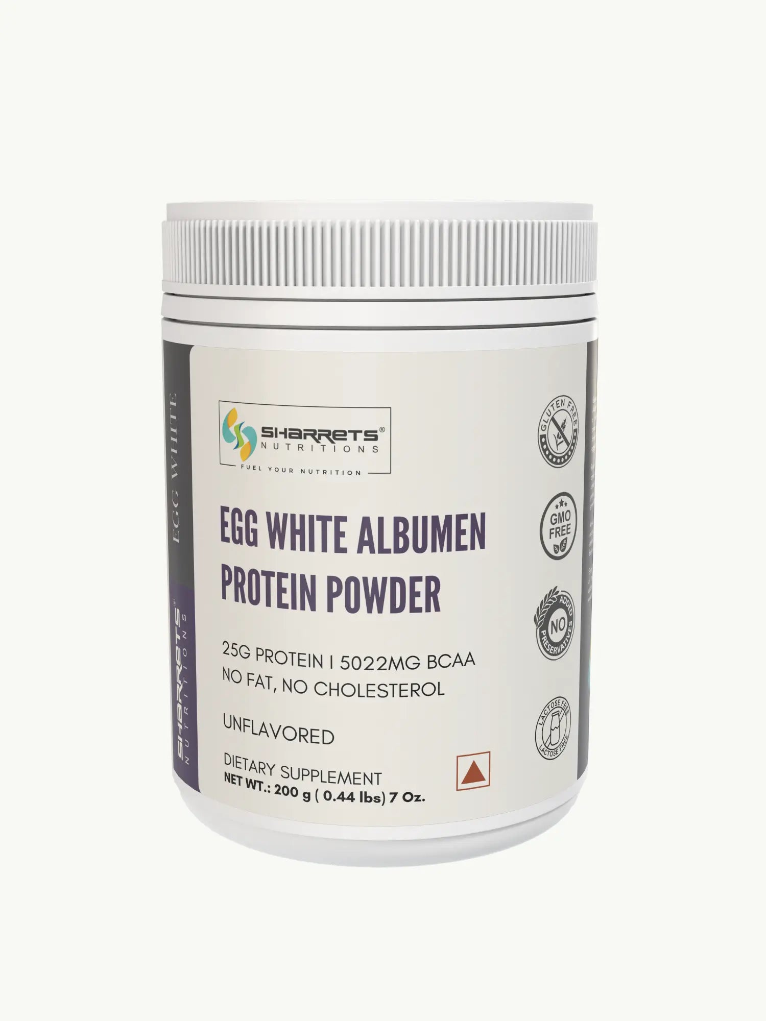 Sharrets Nutritions : Egg White Albumen Protein Powder Unflavored 200g 