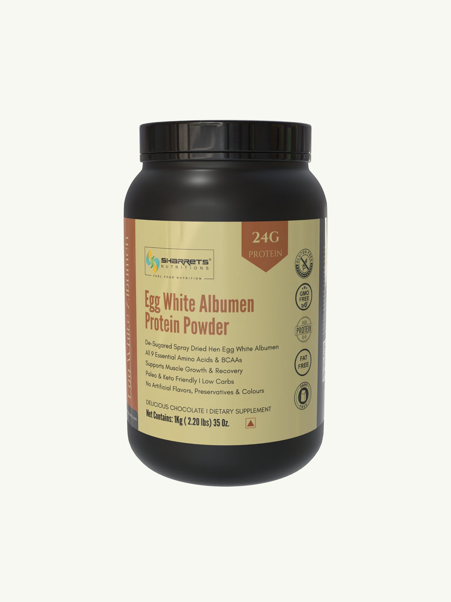 Egg White Albumen Protein Powder Chocolate flavoured 1 Kg - Sharrets 