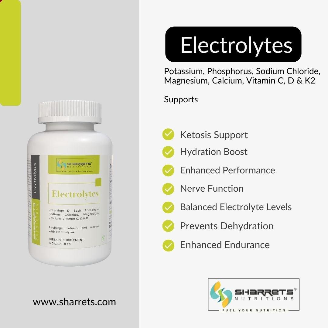 electrolytes supplement capsules with potassium magnesium sodium calcium and vitamins C D3 K2 for hydration and ketosis support