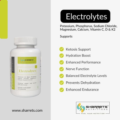 electrolytes supplement capsules with potassium magnesium sodium calcium and vitamins C D3 K2 for hydration and ketosis support