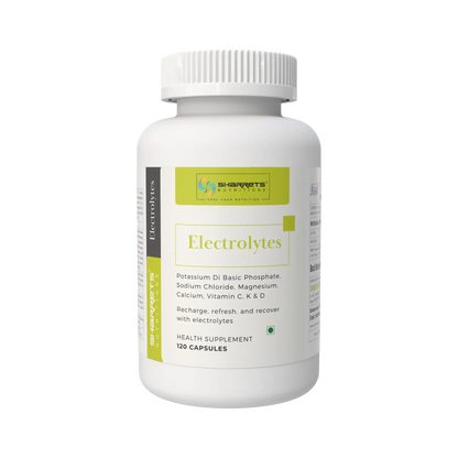 Sharrets nutritions - Supplement bottle labeled 'Electrolytes' on a white background