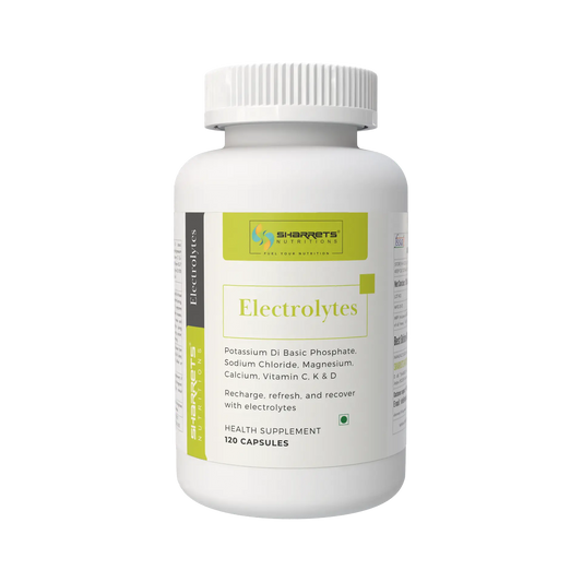 Sharrets nutritions - Supplement bottle labeled 'Electrolytes' on a white background