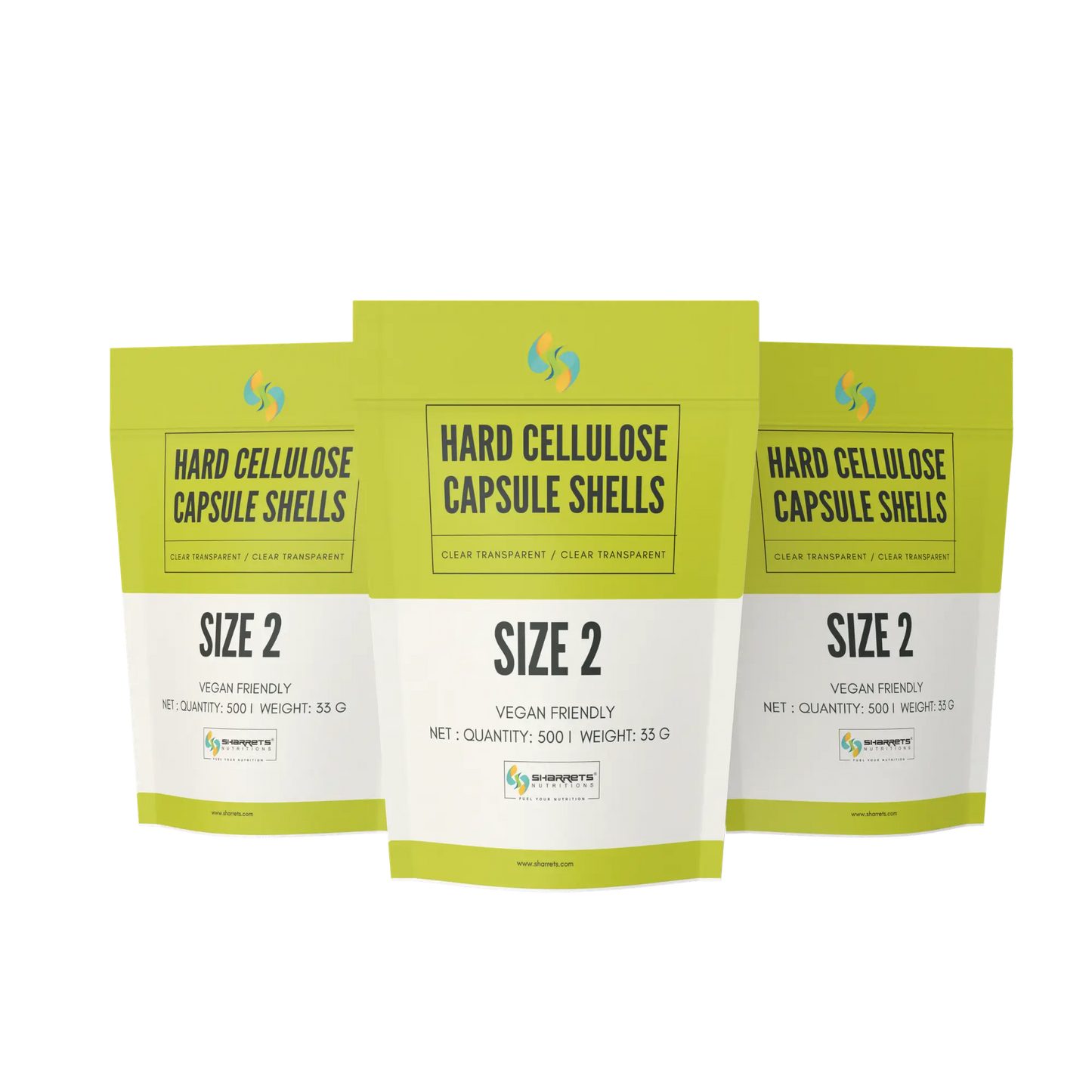 Three packages of Sharrets Empty Vegetarian Capsules – HPMC Veg Capsules  size 2