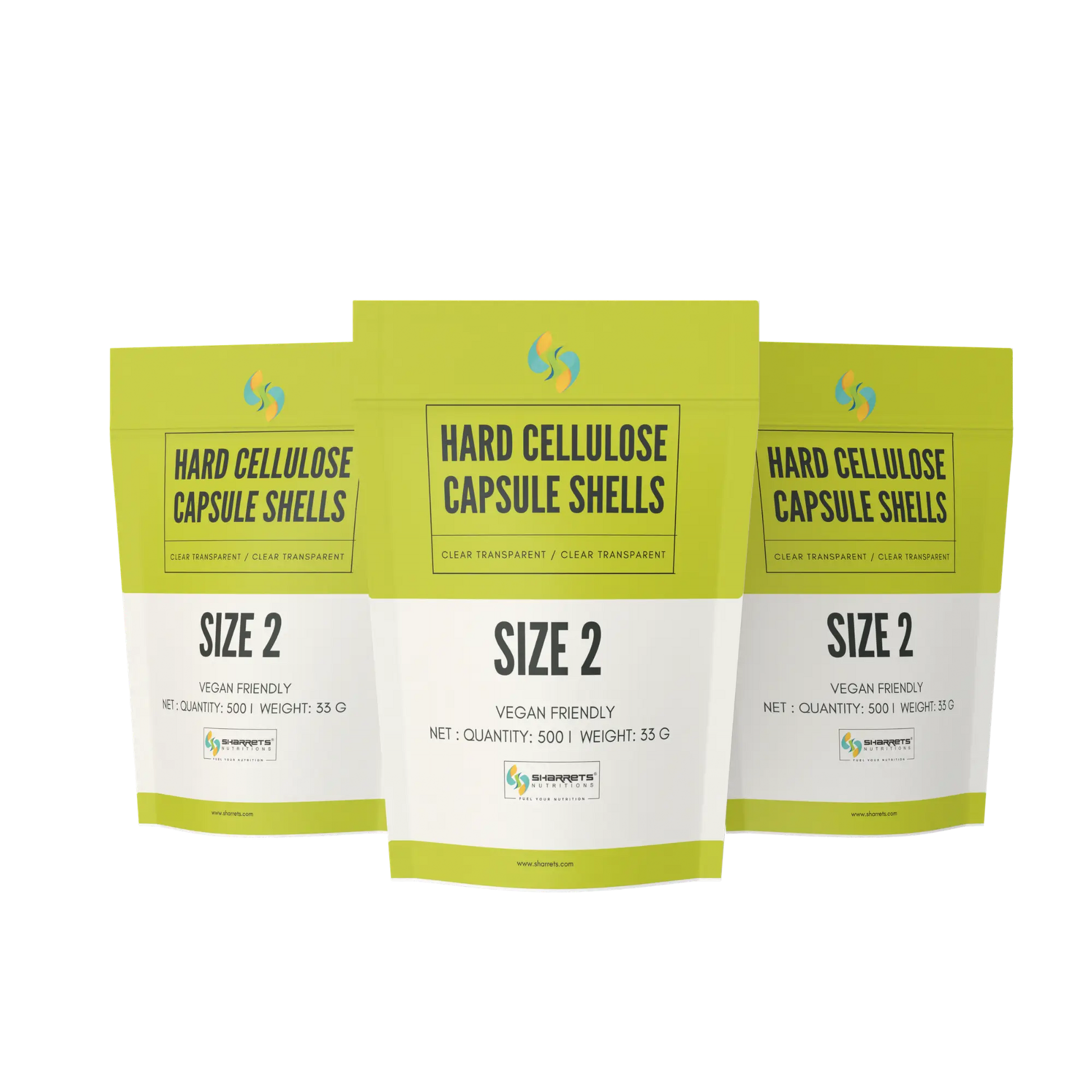 Three packages of Sharrets Empty Vegetarian Capsules – HPMC Veg Capsules  size 2