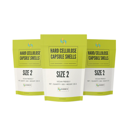 Three packages of Sharrets Empty Vegetarian Capsules – HPMC Veg Capsules  size 2