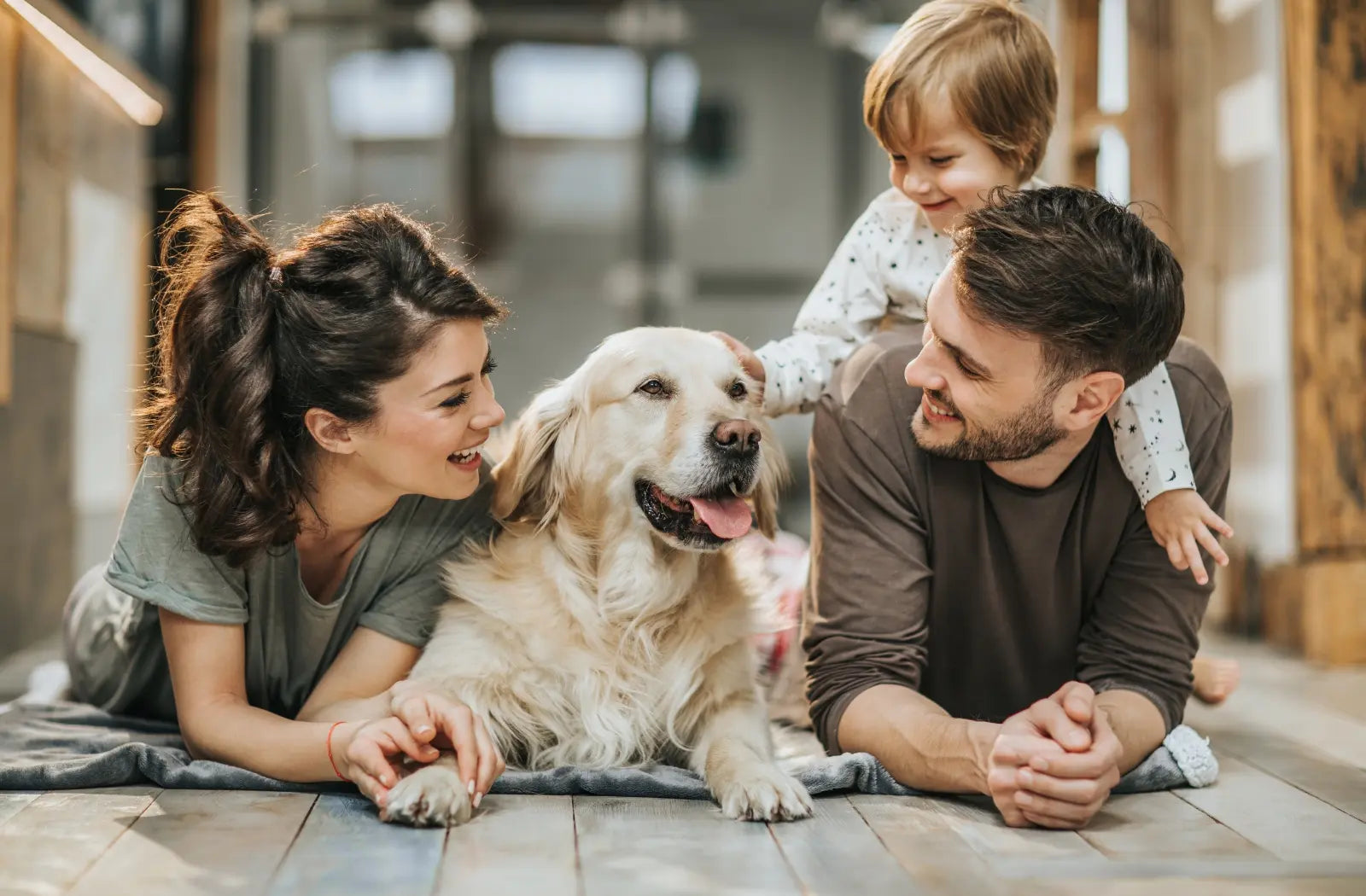 Family enjoying with pet - Sharrets Nutritions banner 