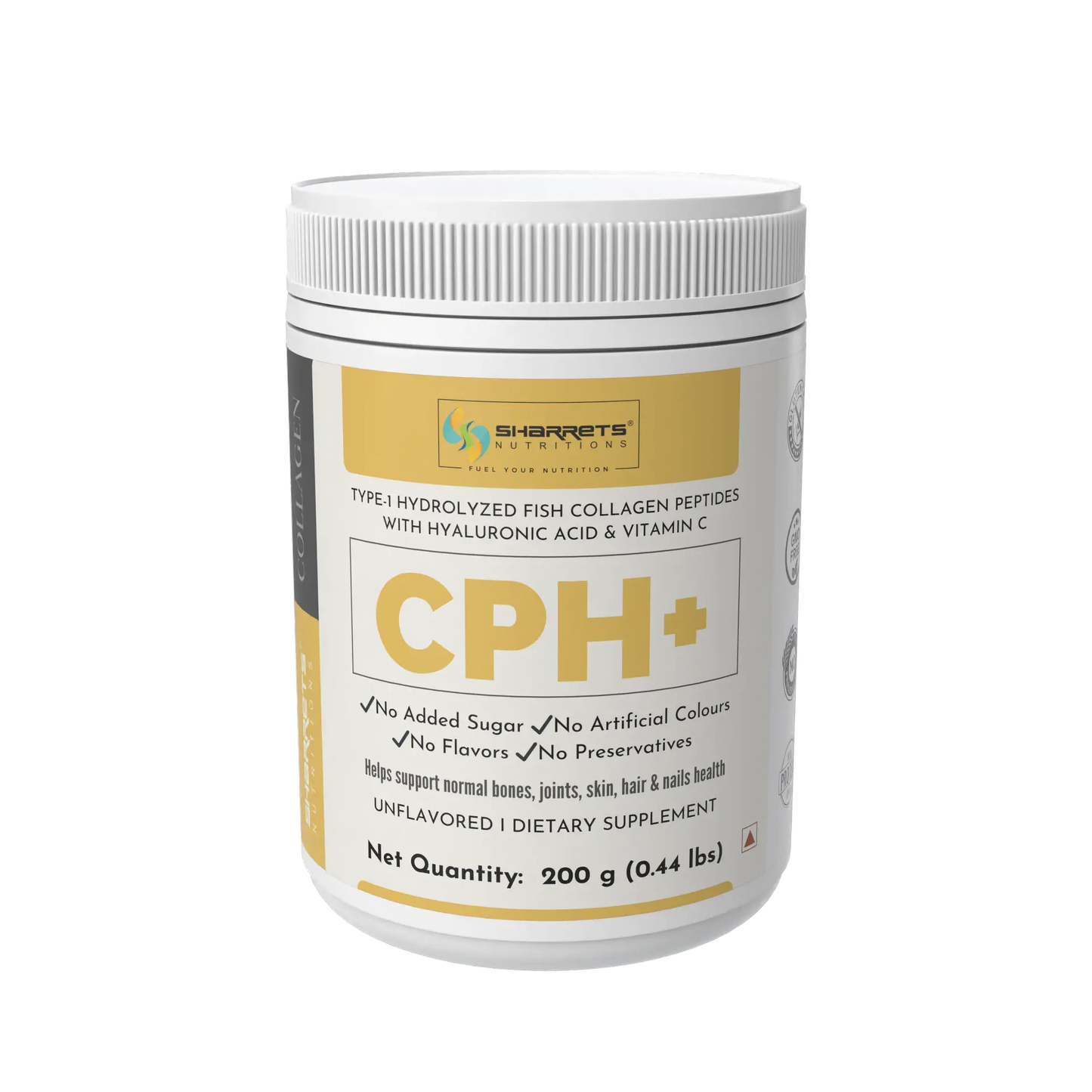 CPH+ Marine Fish Collagen Powder (Type 1) with Hyaluronic Acid & Vitamin C – Collagen for Skin, Hair & Joints