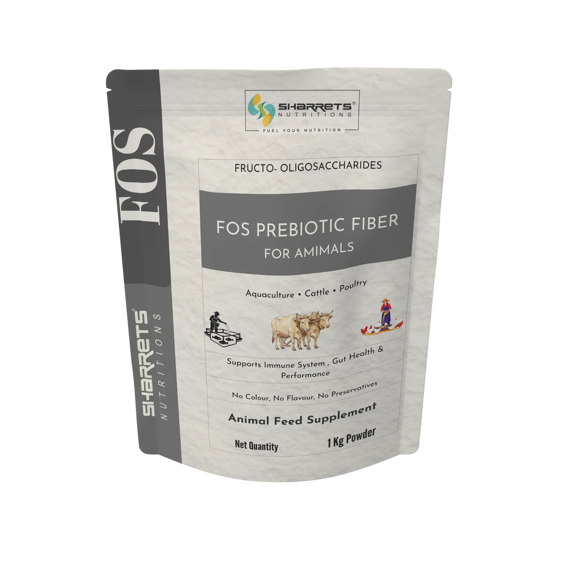 FOS Prebiotic Fiber for Animals – Gut Health Support for Poultry, Cattle & Aquaculture