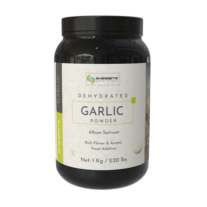 Pure Dehydrated Garlic Powder 1kg by Sharrets Nutritions natural garlic powder made from premium garlic cloves for seasoning, cooking and spice blends